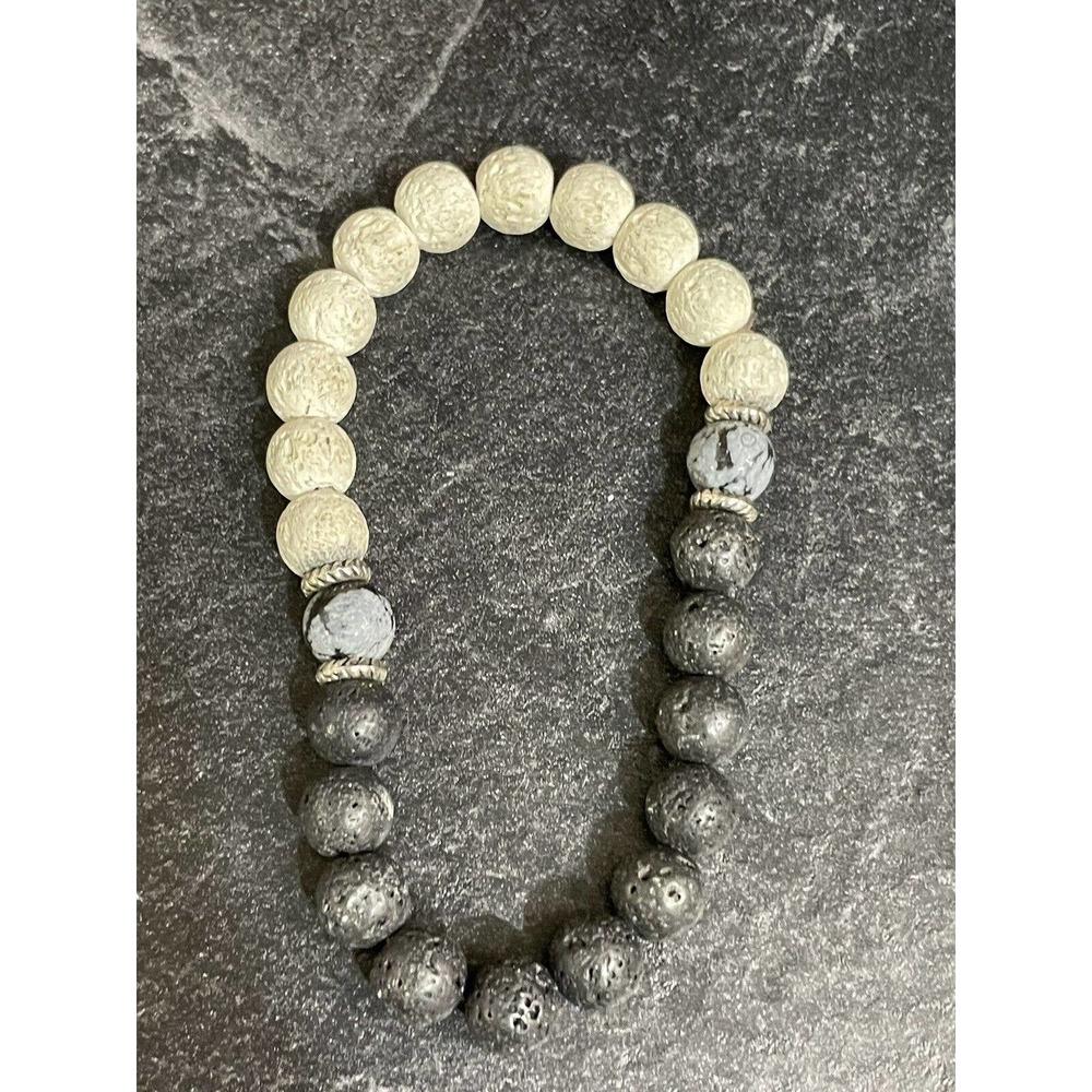 Natural Rock Lava Stone Reiki Men Women Bracelets Oil Beaded Bracelets